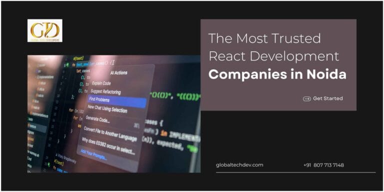 feature image for React development companies in noida blog